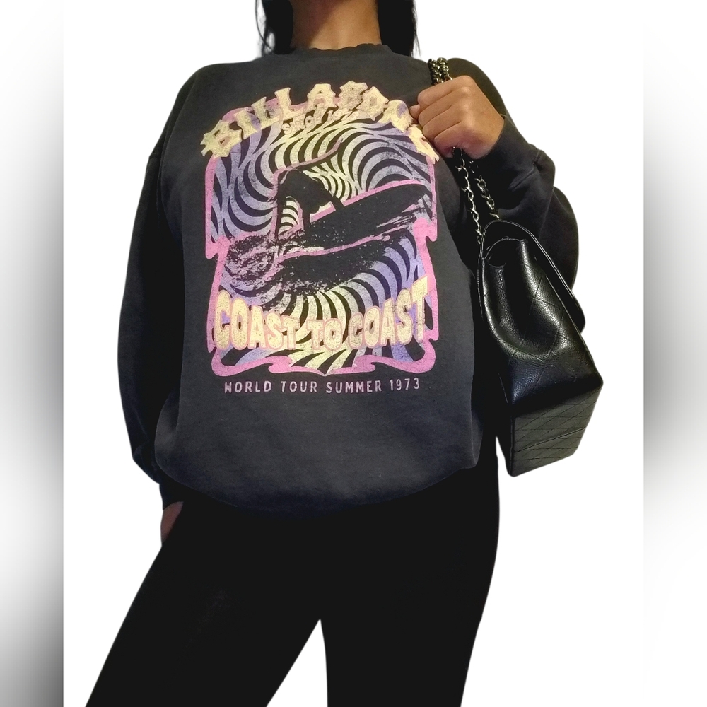 Billabong Black and Pink Graphic Crewneck Sweater - Picture 5 of 5